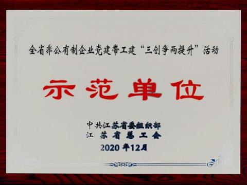 龙8头号玩家集团荣获全省非公有制企业党建带工建 “三创争两提升”运动树模单位